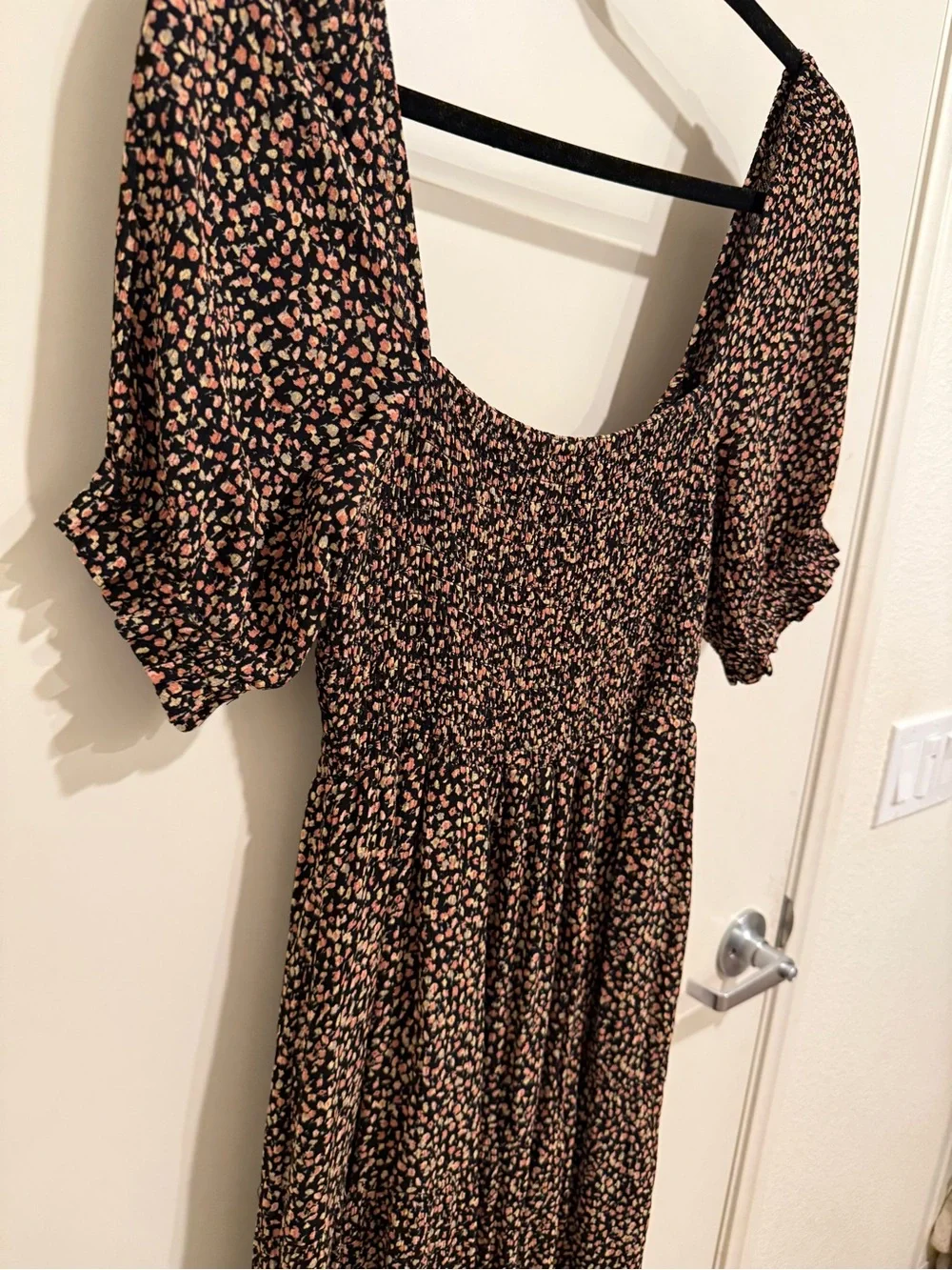 Abercrombie & Fitch Black Maxi Dress with Pink Floral Print - Picture 5 of 7